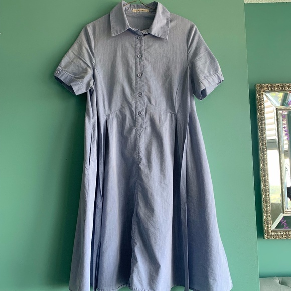 Blue Shirtdress - Picture 4 of 6
